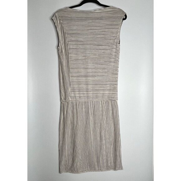 Derek Lam For Design Nation Rio Cap Sleeve Striped Dress Linen Black Cream XS - Picture 6 of 9